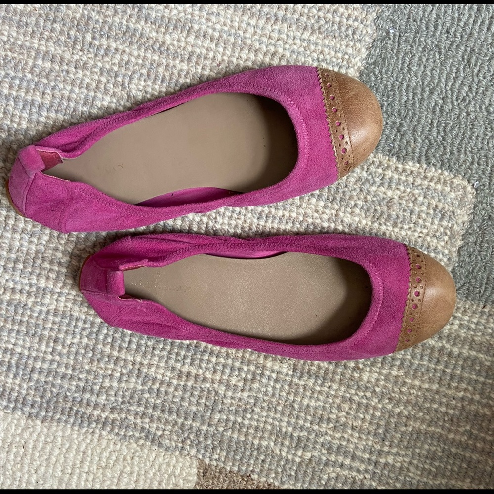 Cole Haan link and beige suede flats